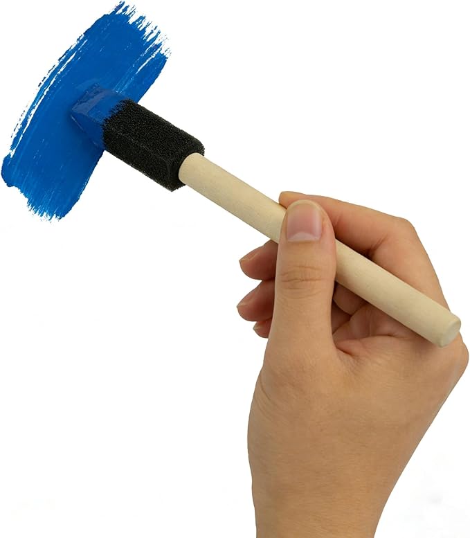 50pcs Round Stencil Brush and Small Foam Brush Set with High Density Foam for Small Crafting(5/16", 1/2", 3/4", 1", 1-1/2", 2")