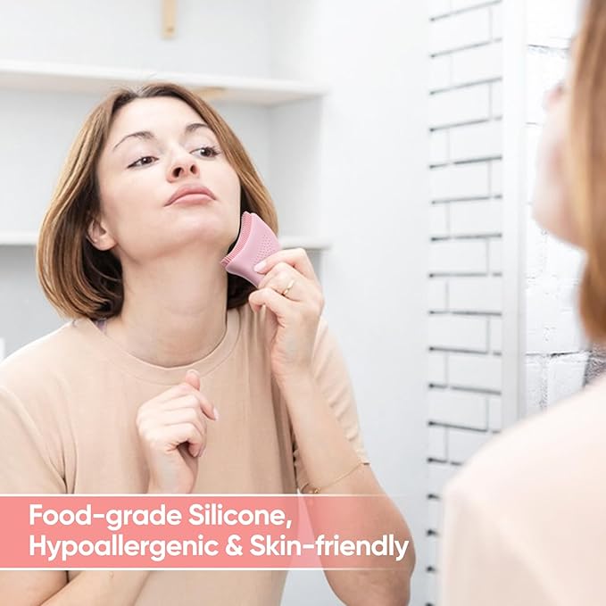 Lymphatic Contour Face Brush-Food Grade Silicone Lymphatic Drainage Massager - Easy Clean Dry Brush for Face for Jawline Sculpting & Anti-Puffiness, Detox & Lift,Improves Skin Glow & Absorption (2)