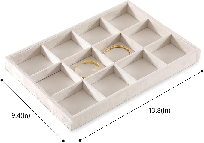 Jewelry Organizer Tray, Velvet Bracelet Display, Premium Jewelry Tray, Luxury Bangle Organizer,White Watch Tray
