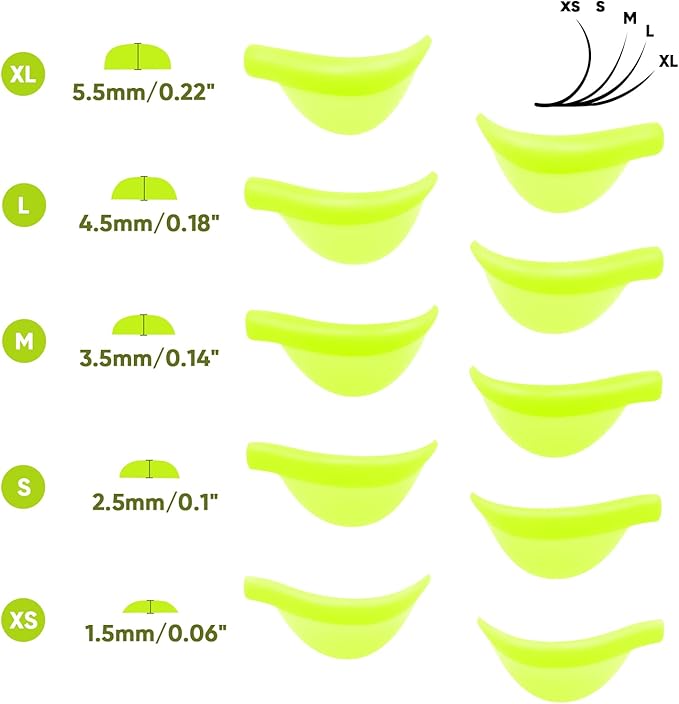 Libeauty Eyelash Lift Shield Lash Perm Pads 10 Pcs Reusable Eyelash Perming Curler Lower Eyelash Pads Lifting Rods