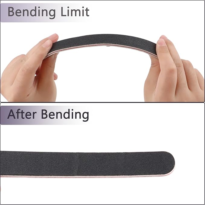 60 Pack Nail Files, Black 100/180 Grit Double Sides Emery Boards Nail File, Reusable Professional Manicure Tool for Home and Salon