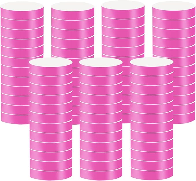 1400 Pack Neon Wristbands - Waterproof Paper Bracelets for Events & Concerts (Pink)