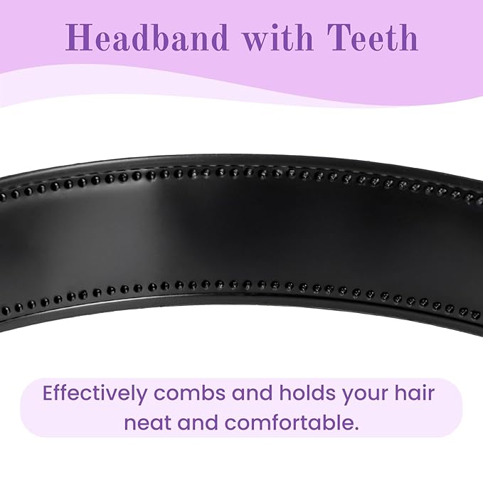 SOUJOY 40 Pcs Black Plastic Headbands, 1 Inch Plain Headbands for Crafts, Headband with Teeth for Women Girls, DIY hair accessories for Halloween Christmas Holiday Party Celebration