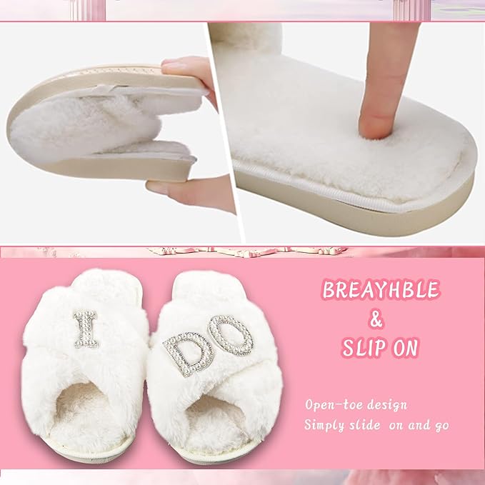 Bride To Be Gift Set Includes I Do Bride Slippers Clear Mrs Makeup Bag Bride Cosmetic Bag Clear Makeup Pouch Toiletry Bag Bride Hair Claw Wedding Gifts Bridal Shower Gift Mrs Gift