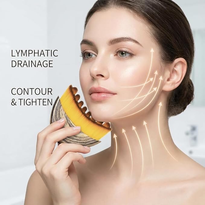 2026 New Lymphatic Contour Face Brush,Contour Face Brush,Lymphatic Drainage Massager,Ergonomically Designed,Fit The Skin Precisely,for Chin & Jawline Sculpting (2 Pcs)
