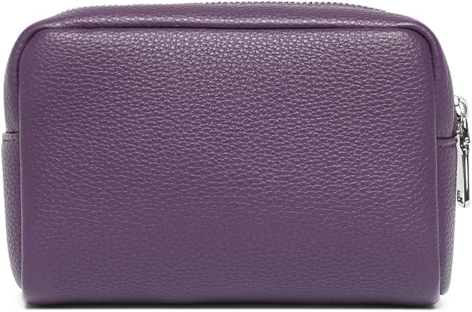 Makeup Bag Large Capacity Women's Classic Black Wash Bag Adjustable Partition Wash Brush and Cosmetic Carrying Bag (PU/Anemone Purple)
