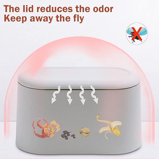 Mini Desk Trash Can with Lid with 90 Pcs Trash Bag, Lint Bin 0.5 Gallon Countertop Waste Bin for Table Tiny Garbage Can for Office Bedroom (White)