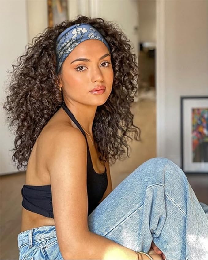 TERSE Boho Headbands for Women Wide Hair Bands for Women’s Hair Non Slip Thick Headbands for Yoga Workout Every Day Basic Girl’s Fashion Accessories