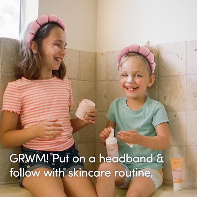 Evereden Kids Spa Headband: Soft, Adorable Terry Fabric Spa Headbands for Girls - Stylish Sponge Fabric Headbands for Face Washing, Putting on Face Paint, or Just Having Fun