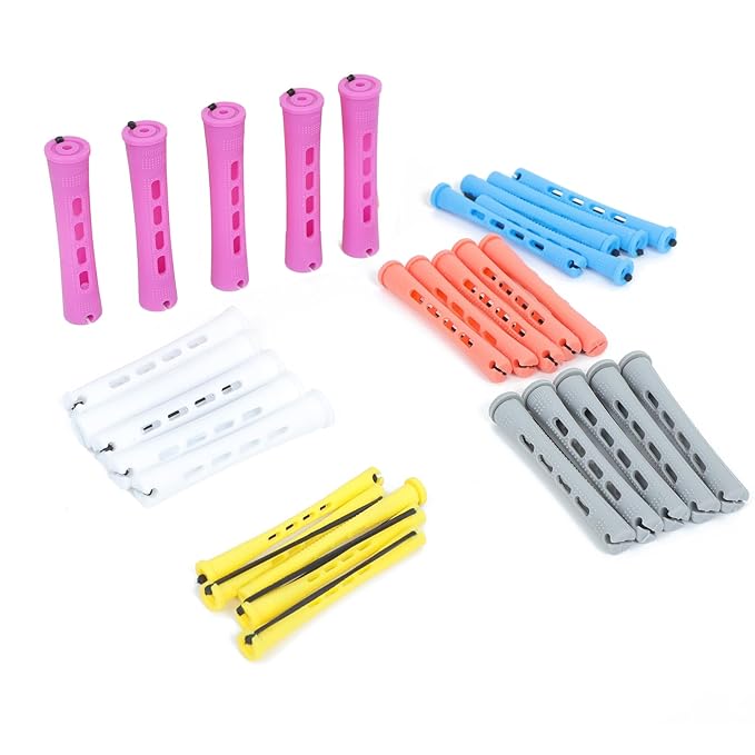 60 Pcs Hair Perm Rods Set 6 Sizes Perm Rods For Long Short Hair,Plastic Cold Wave Rollers For Hairdressing Hair Styling Tools