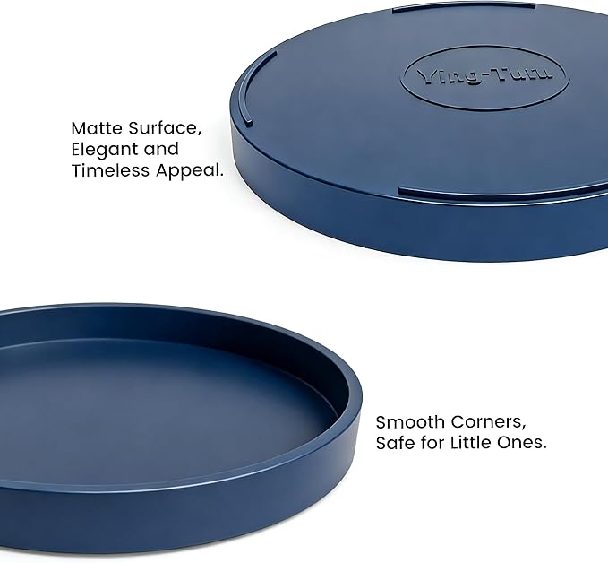 2 Pack 9" Bathroom and Vanity Tray, ABS Bathroom Counter Organizer， Coffee Table Decor for Perfume, Candles, Keys &More. Kitchen Countertop Organizer, Decorative Tray Soap Holder, Blue