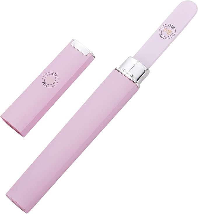 Malva Belle Best Crystal Glass Nail File for Women - File & Travel Case Set - Heavy Duty for Natural Nails, Gel - Professional Nail Shaper – Nail Care Essentials - Pastel Lilac 2mm