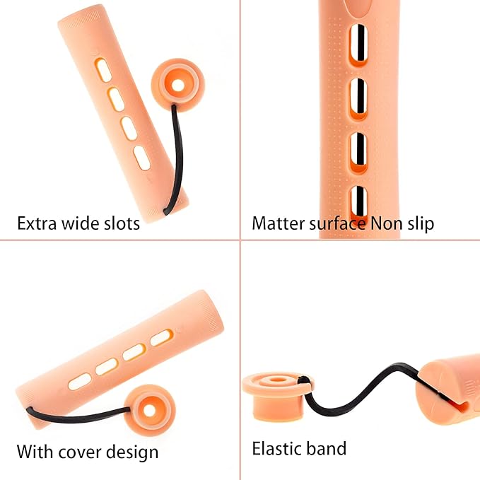 Perm Rods Large Hair Rollers for Natural Long Short Hair Styling Tool Hair Curlers Beige Color