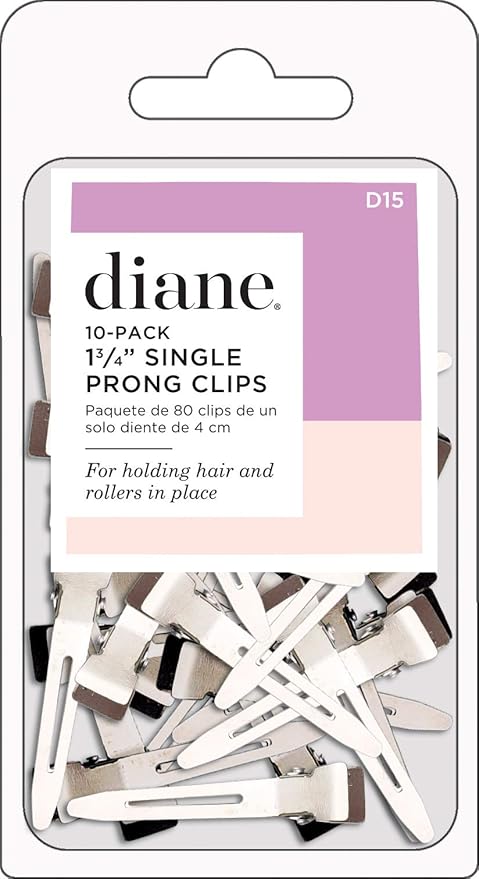 Diane Single Prong Hair Styling Clips for Pin Curls, Securing Rollers, Holding Hair in Place, Rust-Proof, 1.75 Inches, 80 Count Pack