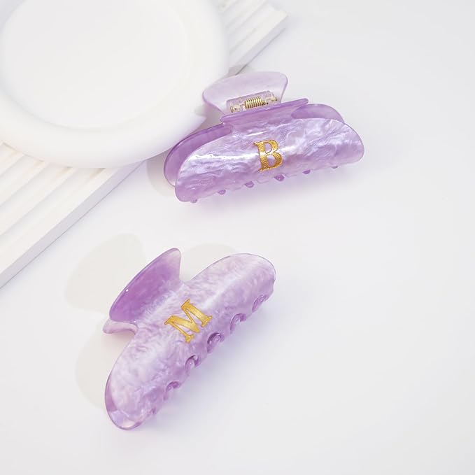 Initial Cute Hair Clips - Purple Letter Elegant Hair Claw Clips, Fashion Glitter Claw Clips Durable Hair Clips, Wedding Gift, Bridesmaid Gifts, Birthday Gifts, Christmas Gift, Letter K