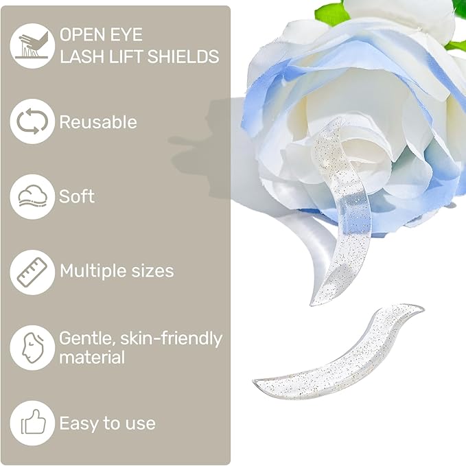 Libeauty Lash Lift Rods, Korean Glueless Lash Lift Pads, Designed for Open-Eye Eyelash Lift, Self Adhesive Eyelash Perm Rods, Eyelash Lifting Tools & Supplies, 5 Sizes Clear