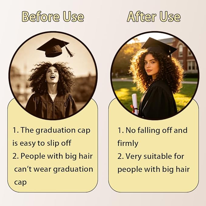 Graduation Cap Headband, Firm Anti-Fall Grad Cap Headband for Graduation Insert, Graduation Cap decorations Hat Accessories Graduations Gifts for Graduates, Students, Women Graduations Ceremonies