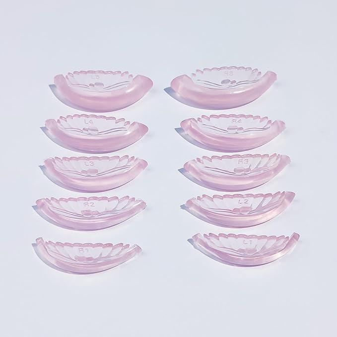 Libeauty Lash Lift Pads 10 Pcs/5 Sizes New Shell Shape Lash Lift Rods Reusable Silicon Lash Lift Shields DIY Use at Home or Salon Eyelash Lift Tools