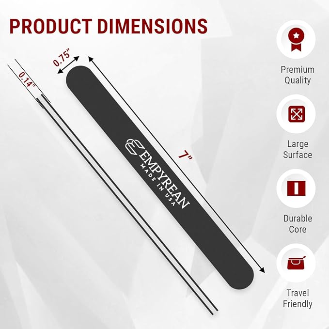 Empyrean Premium Nail Files | Made in USA | Fine 280/320 Extra Fine | Disinfectable Washable Reusable | Pink Cushion File