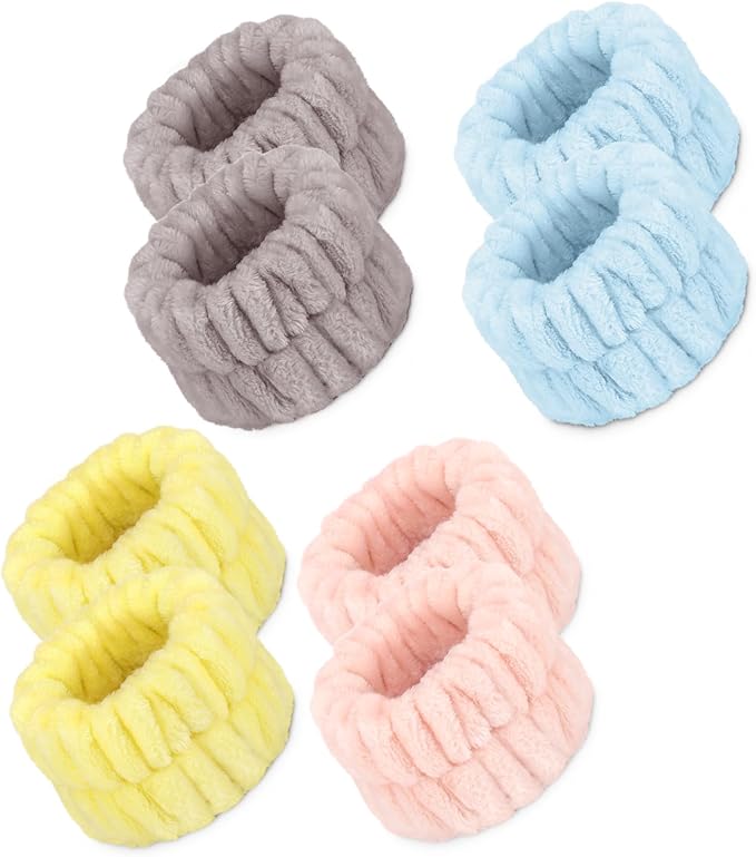Microfiber Spa Wrist Bands - Absorbent Face Washing Towels for Women, Prevent Water Spilling Down Arms