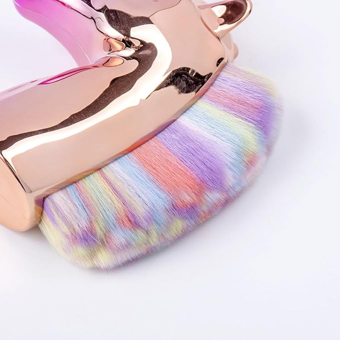3pcs Nail Dust Brush Fan Makeup Brush Nail Clean Fingernail Striper Nail Art Face Foundation Makeup Unicorn Nail Manicure Powder