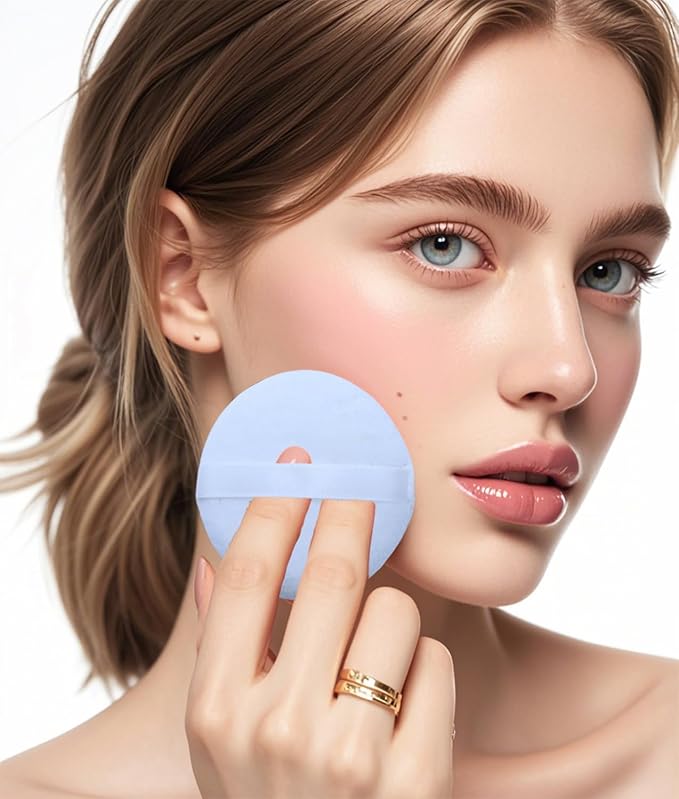 Makeup Puffers Triangle, 40 Pcs Powder Puffs for Face, Setting Powder Puff, Velour Puff Makeup Pad Triangle Beauty Sponge for Loose Powder, Eyes Contouring