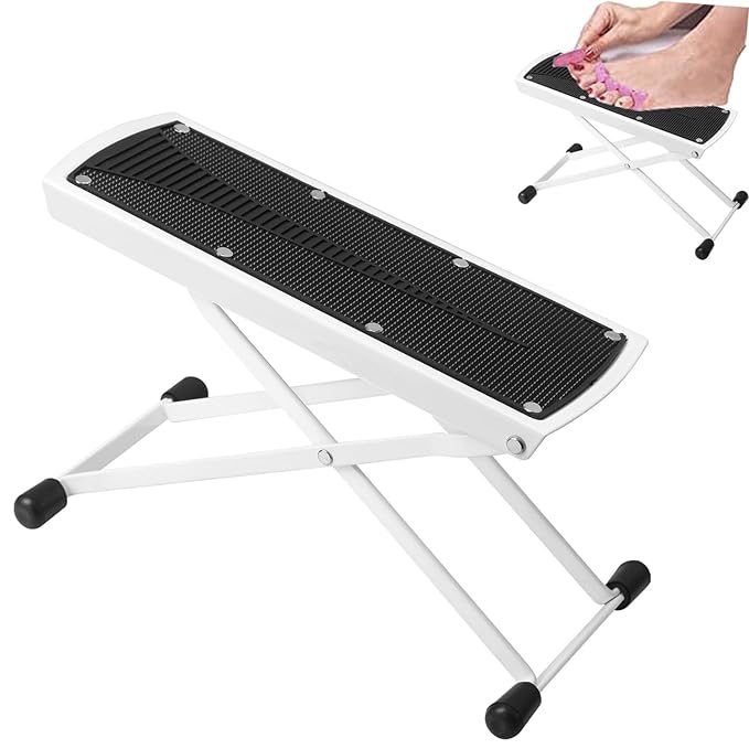 Foldable Pedicure Foot Rest, 6 Heights Adjustable Foot Stand Pedicure Tool, Non-Slip Sturdy Beauty Footrest for Easy-at Home Pedicures, Pedicure Stool Assistant for Home Foot Spa Bath