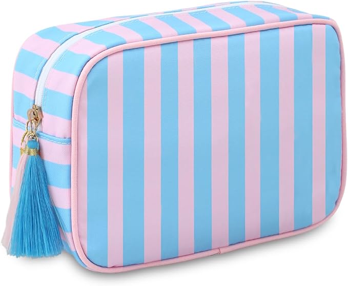 Makeup Bag Travel Cosmetic Bag Organizer Tassel Toiletry Bag Large Canvas Zipper Pouch Mahjong Tile Bag