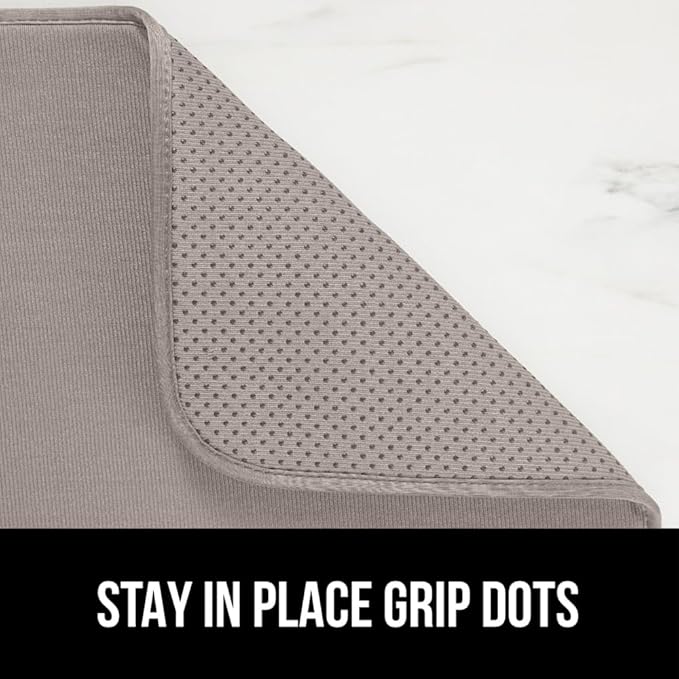 GORILLA GRIP Ultra Water Absorbent Microfiber Dish Drying Mat, Quick Dry Thick Mesh, Slip Resistant Pad for Sink Dishes or Under Rack, Kitchen Counter Accessories, Machine Wash Mats, 18x16, Almond