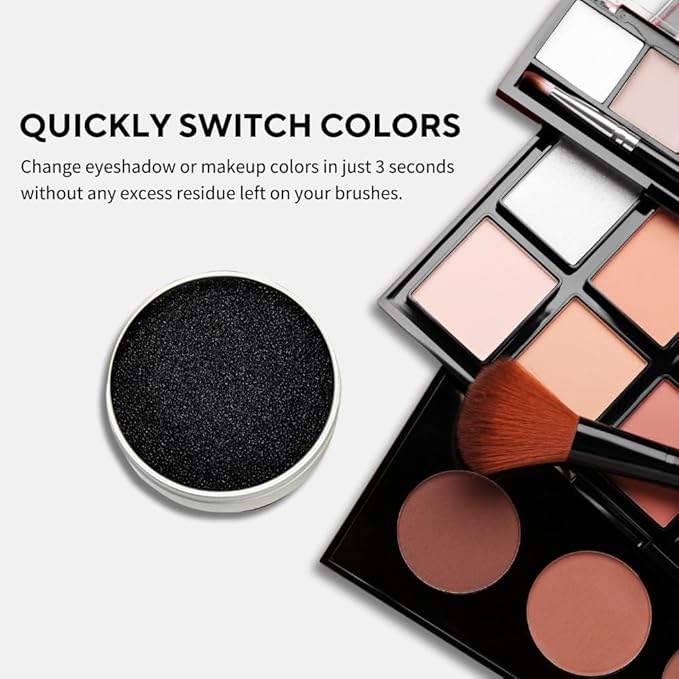Makeup Brush Cleaner Sponge, Removes Eyeshadow & Blush Dry Makeup for Quick Color Changes, Waterless & Chemical Free, Fast & Easy Cleaning