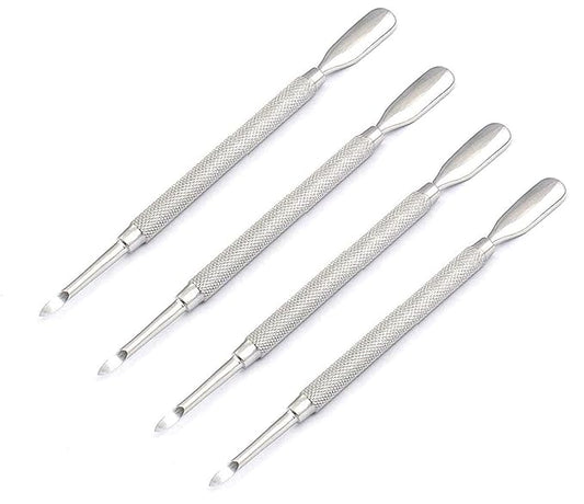 Stainless Steel Nail Art Manicure Cuticle Spoon Pusher Remover Tool Set 4 Pcs by G.S Online Store