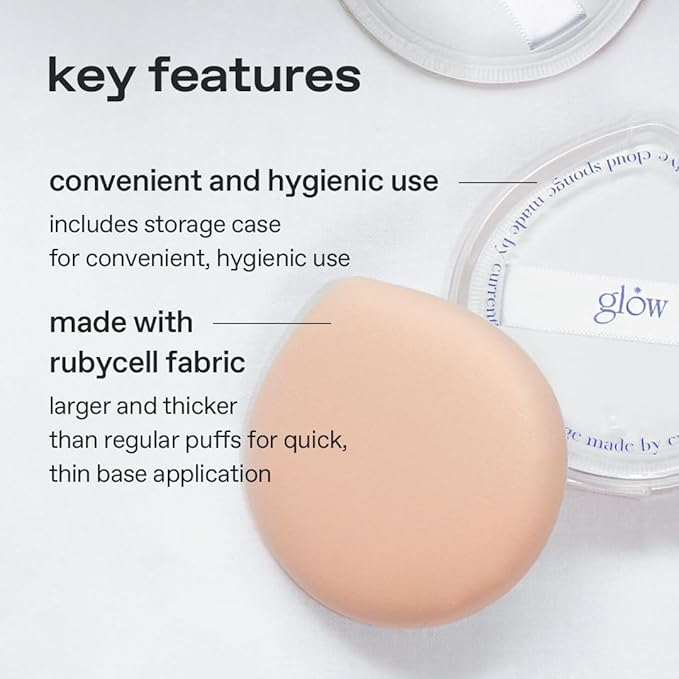 glow mini cloud sponge 3EA | featuring skin-friendly rubycell | puff-shaped sponge that effortlessly simplifies makeup application, perfect makeup sponge for quick and even application, 0.07 lbs