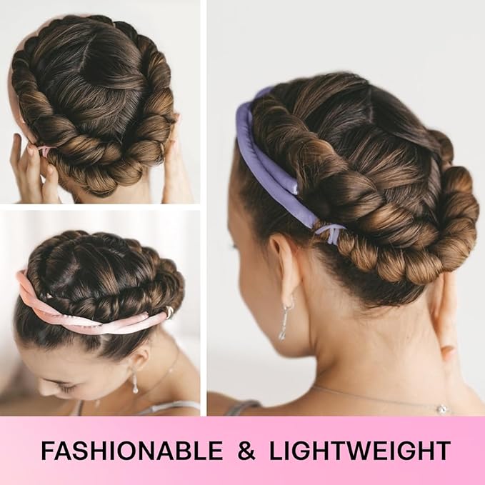 Lanzhire Heatless Curling Rod Headband for Long and Short Hair, No Heat Overnight Curls with Thin Curlers to Sleep In (Golden)