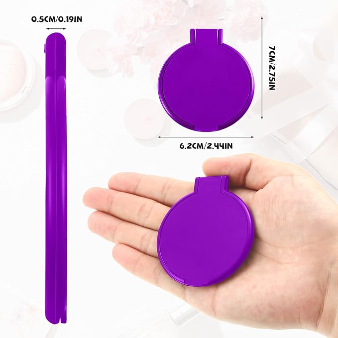 36 Pcs Compact Mirror Bulk Portable Round Makeup Mirror Mini Foldable for Purse Women Travel Daily Use Mother‘s Day Gifts (Pink,Purple,Green,Blue)