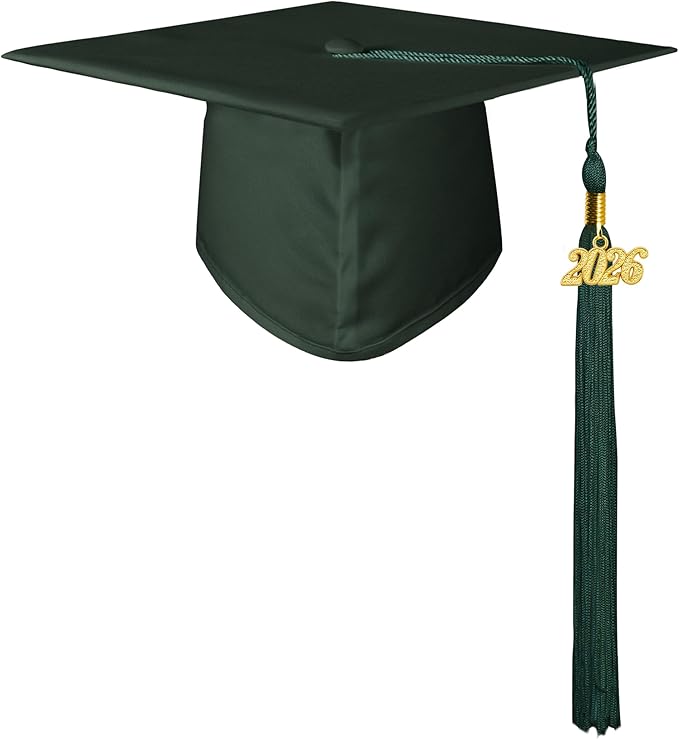 GraduationMall Matte Kindergarten & Preschool Graduation Cap for Kids with 2026 Tassel Black