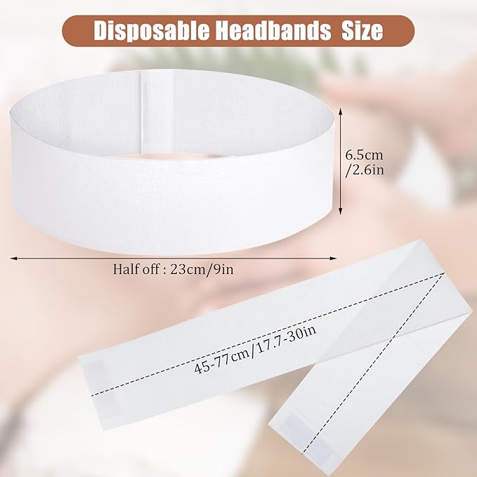 obeoby 150 Pieces Disposable Hairband for Women, Non-woven Fabric Spa Headband for Securing Hair during Facial, Makeup, Travel, Ideal for Beauty Enthusiasts, Makeup Artists, Spa-goers