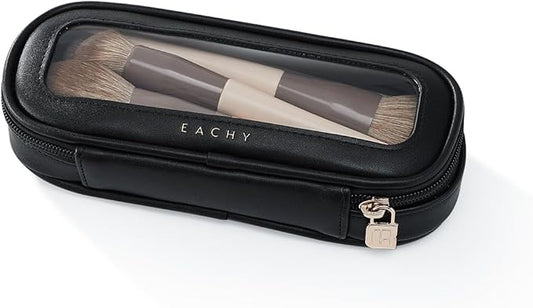 EACHY Clear Makeup Bag Cosmetic Organizer, Waterproof Travel Cosmetic Case with Zipper for Women, Transparent Toiletry and Skincare Pouch, Portable Car or Purse Bag for Travel Essentials