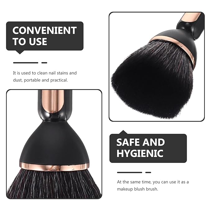Portable Nail Dust Brush Multi-Function Makeup Brush for Loose Powder and Manicure Cleaning with Comfortable Wear-Resistant Handle 5.7 Inch