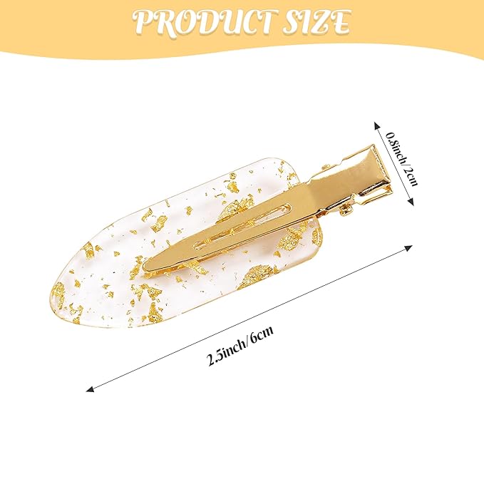 16PCS No Bend Hair Clips and Glitter Gold Bangs Clips - Makeup Ready Hair Setting Kit with Bridesmaid Proposal Gift