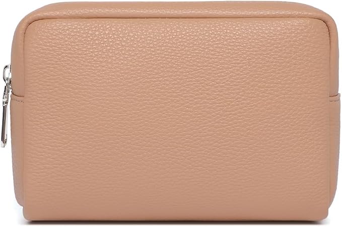 Makeup Bag Large Capacity Women's Classic Black Wash Bag Adjustable Partition Wash Brush and Cosmetic Carrying Bag (Camel pink)