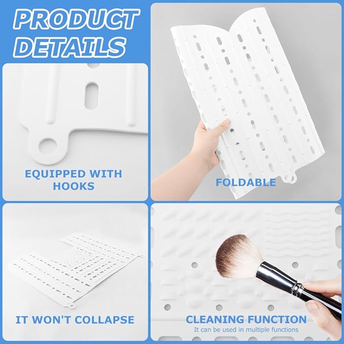 Bathroom Sink Cover for Counter Space With Storage Bag, 22 * 17" Foldable Sink Cover,Silicone Beauty Makeup Brush Cleaning Mat,for Counter Space & Storage Saver(white)