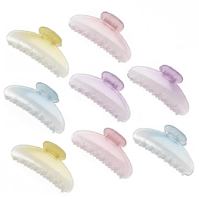 8 Pcs Large Acrylic Hair Claw Clips for Women Non-slip Strong Hold Jaw Clamps for Thick Thin Hair(French,Gradient Color)