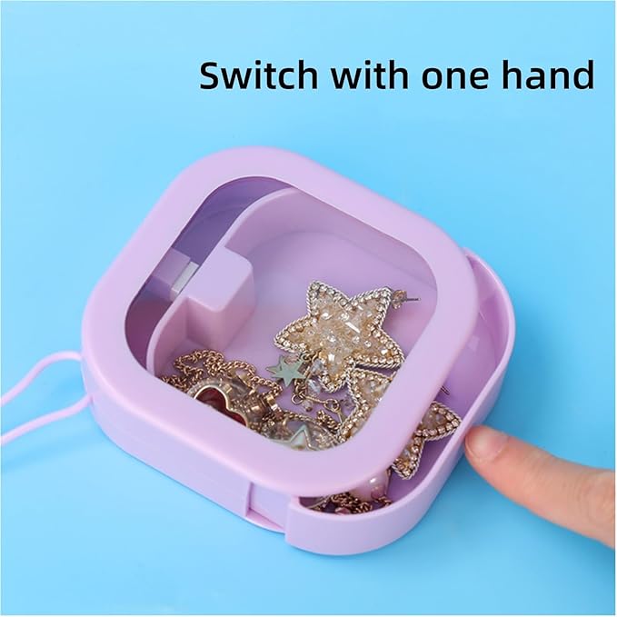 2pcs Hair Tie Organizer,Portable Travel Qtip Holder,Bathroom Storage Organizer Qtip Dispenser Cotton Swabs Dispenser Kids Hair Accessory Box with Lid for Bathroom,Desktop Organizer(2PCS,2Black)