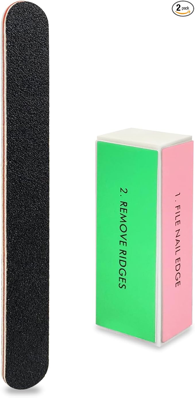 Black Nail File and Buffer, 1 Piece Large Square Sponge Manicure Tool, Nail File Kit for Nail Grinding and Care, Suitable for Nail Salons and Personal Use