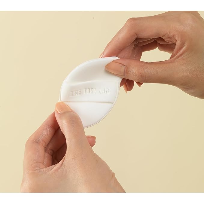 THE TOOL LAB Long-lasting Tension Puff (Glow type, Round) - Korean Olive Young Makeup Puff Sponge for Liquid Foundation Cushion Shading Blusher, 100% Pure Rubycell for Moisterizing Fitting - 2.1 inch