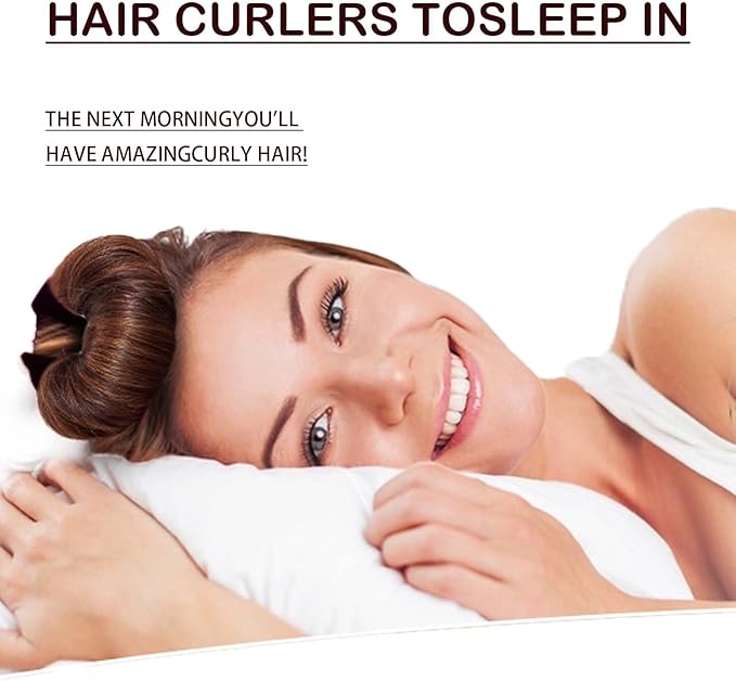 Heatless Hair Curler, Heatless Curls Overnight Hair Curlers to Sleep in No Heat Hair Curler ‌Heat-Free Curling Styling 5-Piece Set‌ (Brown)