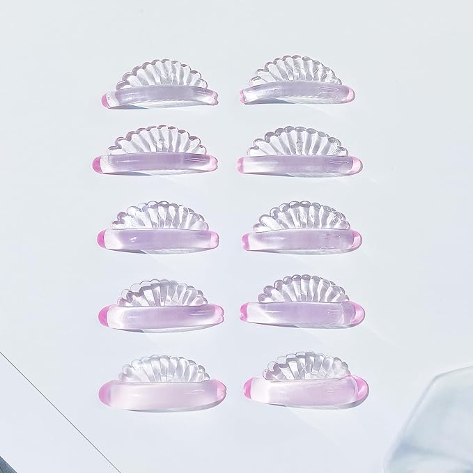 PERMANIA Lash Lift Rods, Self-Adhesive Super Soft 10 Pcs Shell Pink Lash Lift Pads Extreme Eyelash Curler Glueless