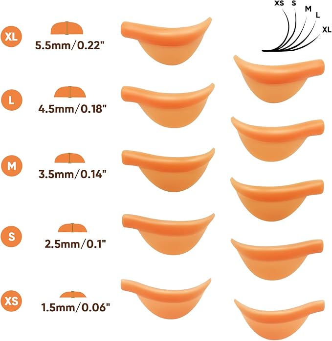 Libeauty Eyelash Lift Shield Lash Perm Pads 10 Pcs Reusable Eyelash Perming Curler Lower Eyelash Pads Lifting Rods
