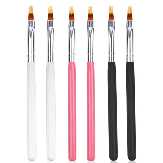 6pcs Ombre Nail Brush Nail Paint Pen for Lace Line Gradient Color Ombre Brush for Gel Nails Wood Nail Art Brushes Nail Design Brushes Acrylic Nail Polish Tools Nail Accessories