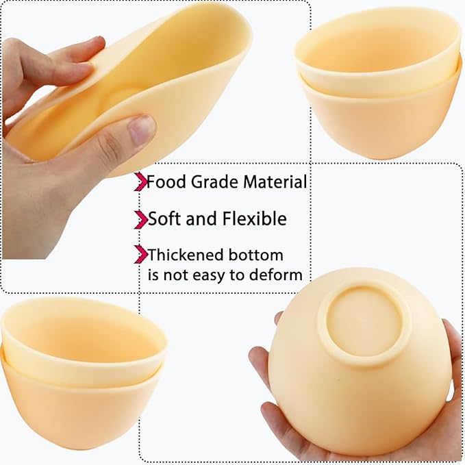 10 Pcs Diy Face Mask Mixing Bowl, Home Use Silicone Facial Mask Mixing Bowls Set Plastic Facial Mask Mixing Masks Set - DIY Skincare Mixing Tool Kit (Yellow-10Pcs)